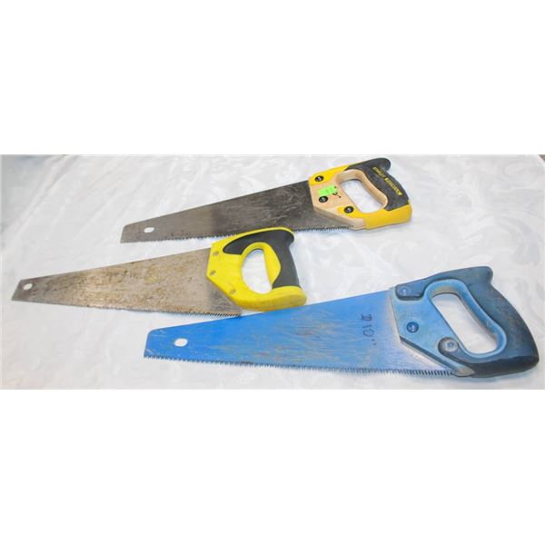 LOT OF 3 ASSORTED HANDSAWS