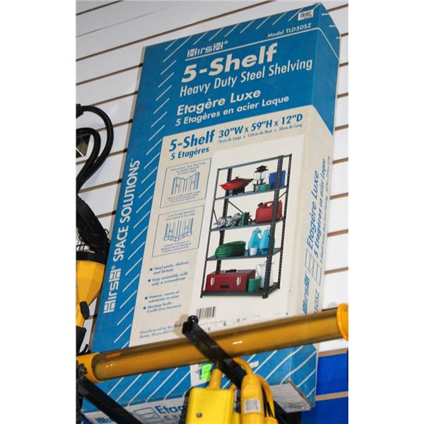 HIRSH HD STEEL 5 TEIR SHELVING IN BOX MOD# TLD50SZ