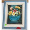 Image 1 : R. MATHEWS FLORAL OIL ON CANVAS FRAMED PICTURE