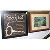 Image 1 : "SANTE" WINE THEME AND LOON FRAMED PICTURE