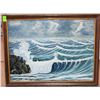 Image 1 : OCEAN SCENE OIL ON CANVAS FRAMED PICTURE