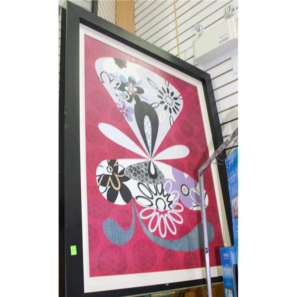 LARGE SHOW HOME STYLE FLORAL FRAMED PICTURE