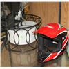 Image 1 : RED CIRUS SMALL ATV HELMET & SOLAR LIGHT FIXTURE