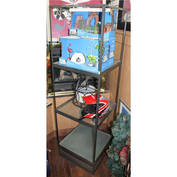 METAL & GLASS 3 TEIR DISPLAY SHELF