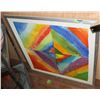 COLORFUL ABSTRACT FRAMED PICTURE- NO GLASS