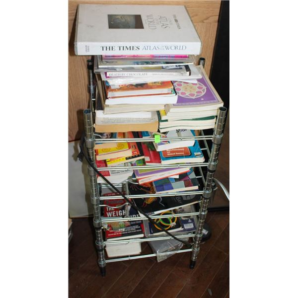 6 TIER ST. STEEL RACK W/ CONTENTS