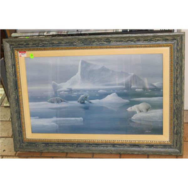 POLAR BEAR FRAMED PICTURE BY DAVID JEAN