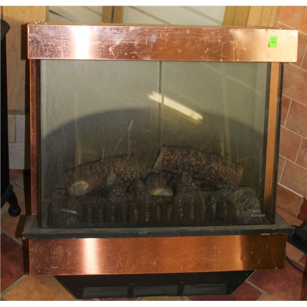 ELECTRIC FIREPLACE INSERT W/ COPPER TRIM