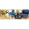 Image 1 : LARGE FLOOR LOT OF MISC BINS & CRATES; ELECTRONIC
