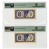 Image 2 : China. Bank of Taiwan, 1950, "Kinmen Branch" Sequential Pair of Issued Banknotes.