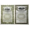 Image 1 : Minneapolis and St. Louis Railroad Co., 1912 and 1913, Specimen Bond Pair.