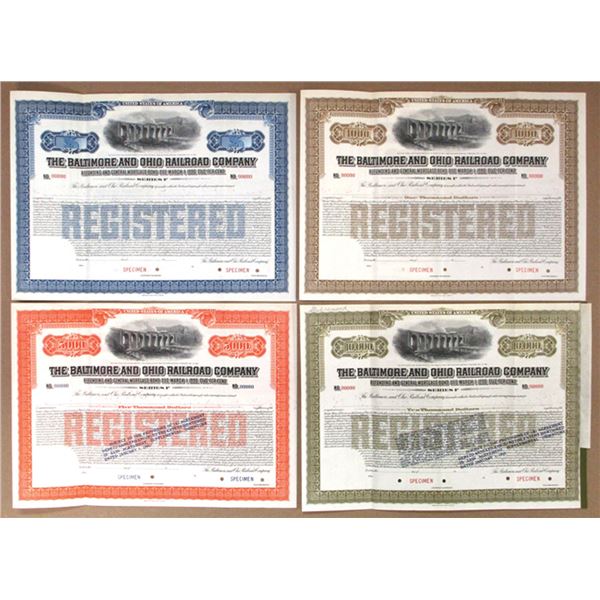 Baltimore and Ohio Railroad Co., ND (1940s), Specimen Bond Quartet
