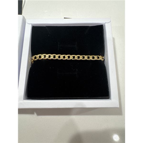 New 14K Gold plated 6MM Cuban link bracelet 6.75 inches long