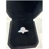 Image 1 : New Sterling Silver 2ct lab created white sapphire Trinity ring with pear sidestones size 7