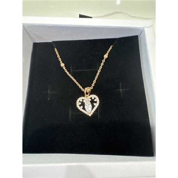 New 18K Gold plated marquise heart Necklace chain 18 inches long