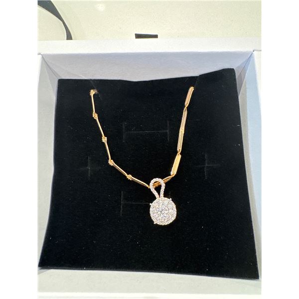 New 18K gold plated cluster necklace chain 18 inches long