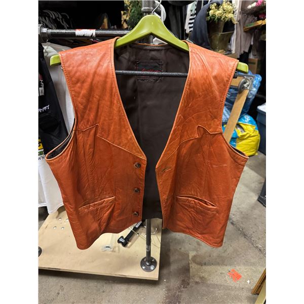 Leather vest size not shown