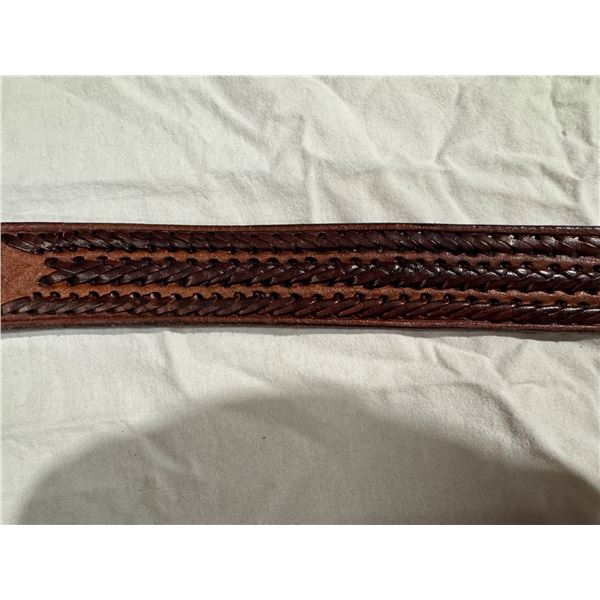 Leather belt with buckle size 38