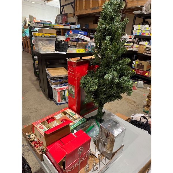 Christmas tree and decorations and advent calendar