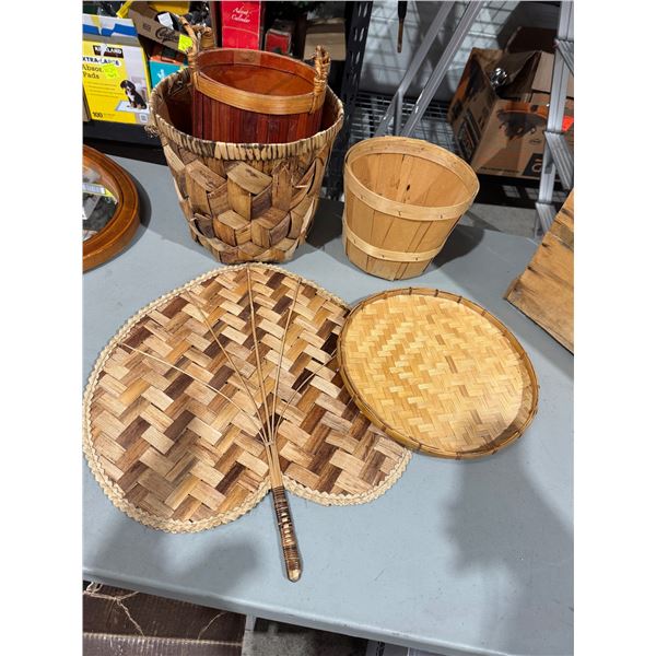 Baskets and fan