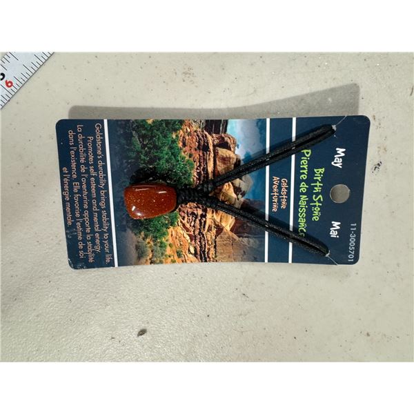 Birthstone necklace, May Goldstone