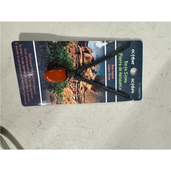 Birthstone necklace, October red Jasper