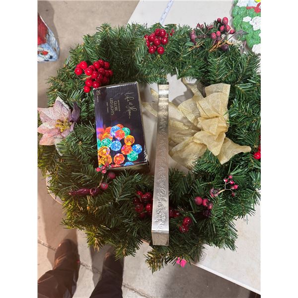 Wreath and globe LED lights