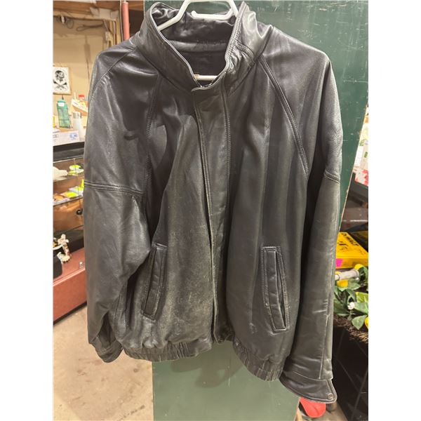 Leather jacket size not shown