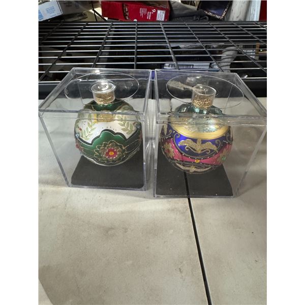 2 large vintage Christmas tree ornaments