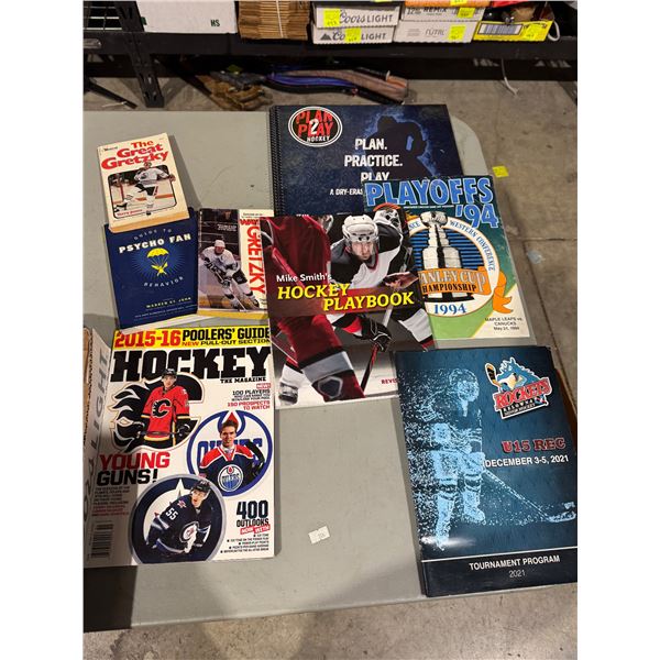 Assorted books hockey