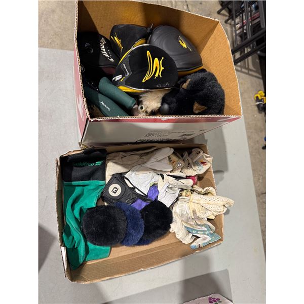 Golf club covers and gloves