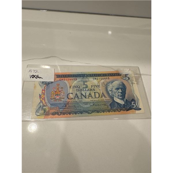 1972 $5 bill Canadian