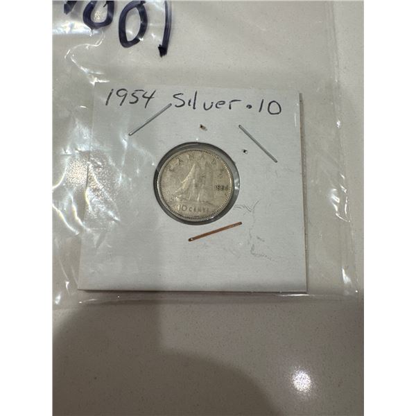 1954 Silver dime