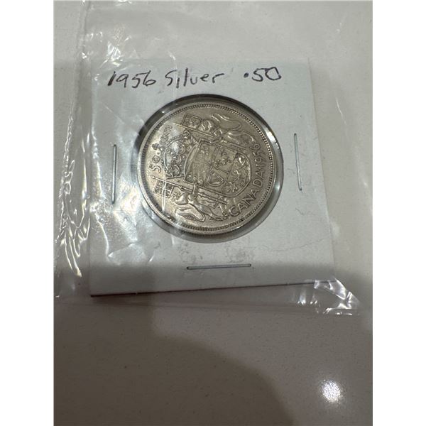 1956 silver $0.50 piece