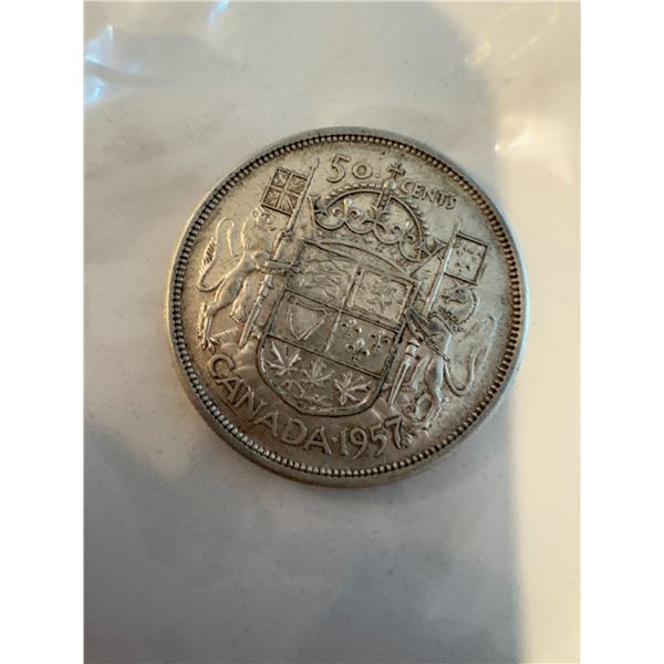 Canada 1957 silver 50 cents
