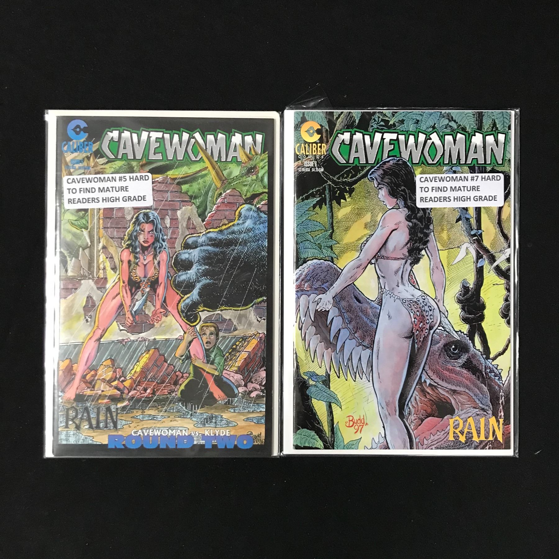 Caving Comics LOT OF 2 CAVE WOMAN COMICS (CALIBUR COMICS)