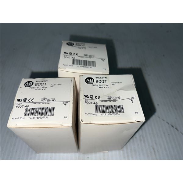 (3) Allen-Bradley #800T-A6 Pushbuttons