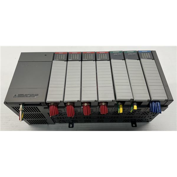 Allen Bradley #1746-A7 SLC500 7-Slot Rack w/#1746-P2 SLC500 Power Supply & Modules