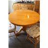 Image 7 : **Oak Dining Table w/Leaf & Four Chairs: Table Measurements: 60" x 30" x 42" (With Leaf)  / 42"x 30"