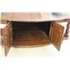 Image 3 : **Coffee Table Wood & Glass Top w/Doored Storage Area - 54" x 26" x 15