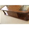 Image 4 : **Coffee Table Wood & Glass Top w/Doored Storage Area - 54" x 26" x 15