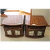 Image 1 : **(2) End Tables w/Doored Storage - 24" x 24" x 20" - Some Wear on top As Pictured