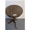 Image 1 : **Round Pedestal End Table - 18" x 25" - Some Wear, as Pictured