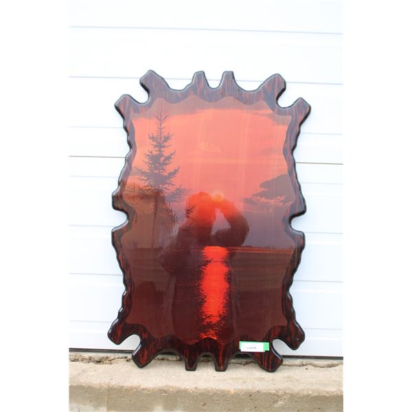 **Sunset Wood Art Epoxy Picture - 36" x 24"