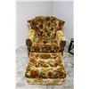 Image 1 : **Vintage Arm Chair w/Stool has Rollers