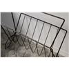Image 3 : **Vintage Black Metal Magazine Rack - 16" x 15" x 9"