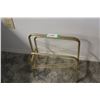 Image 1 : **Vintage Gold Metal Magazine Rack - 14" x 17" x 7"