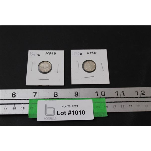 (2) Canadian Five Cent Coins: 1941 & 1945