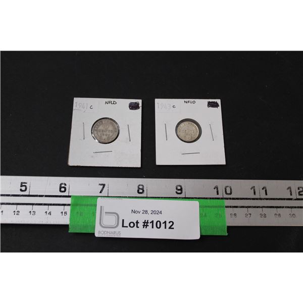 Canadian Five Cent - 1943 & Canadian Ten Cent - 1941