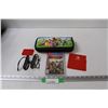 Image 1 : Nintendo Switch Lot: Mario Carrying Case, Jumanji Video Game, Single Control Wrist Straps, Game Case